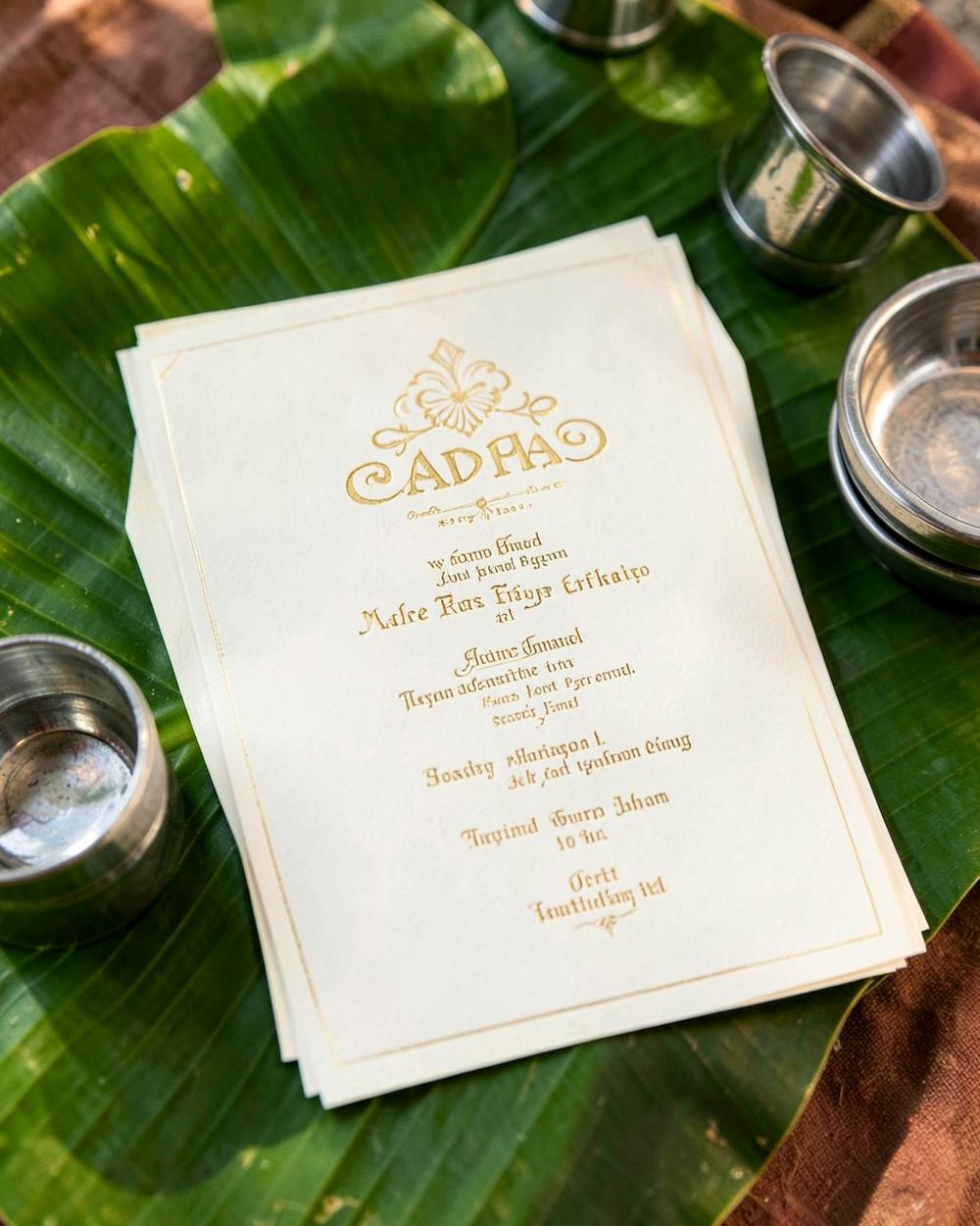 Banana Leaf Menu