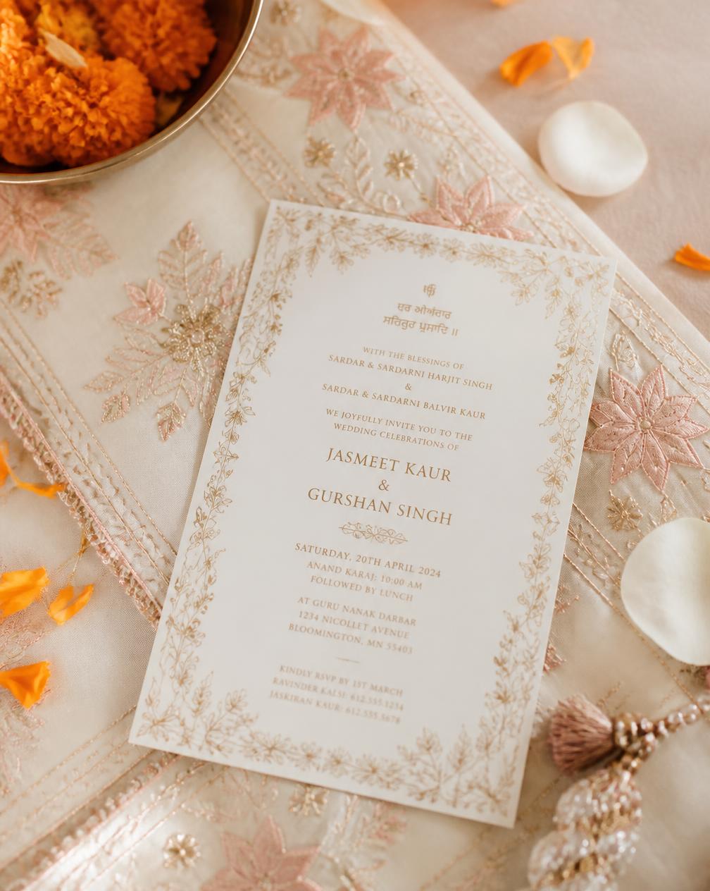 Sikh Wedding stationery